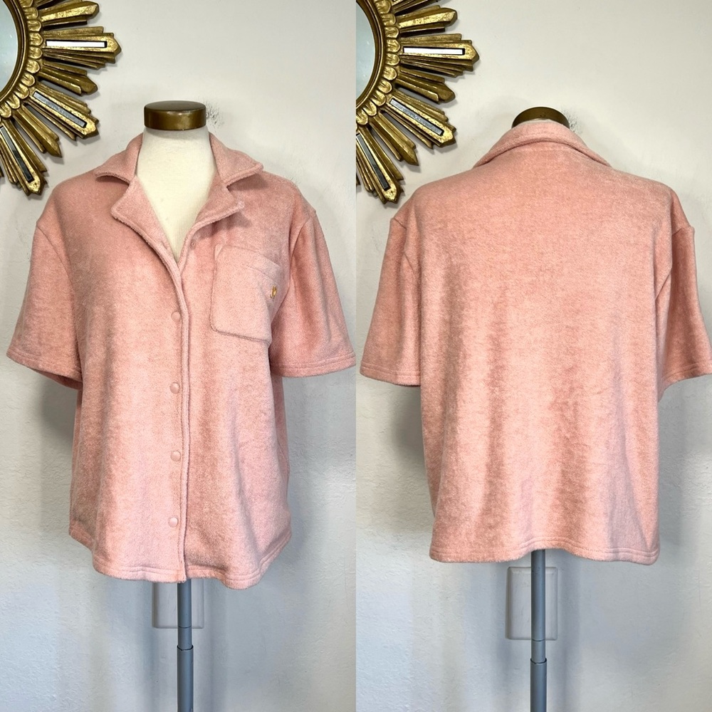 Absorb Island Short Sleeve Terry Button Up Shirt - Picture 2 of 14
